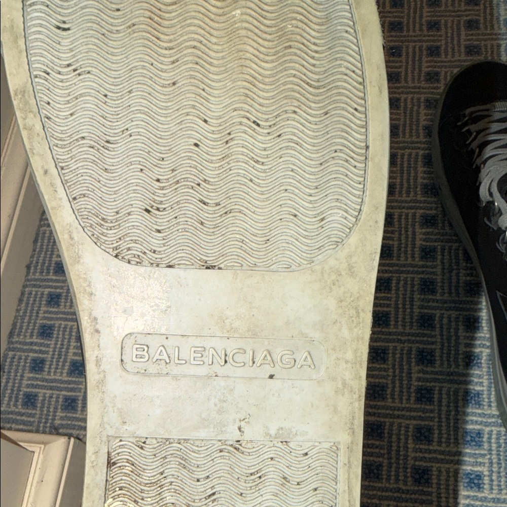 Balenciaga Arena High-Top Sneakers - Black Lambskin Leather - EU 45 - Picture 5 of 9